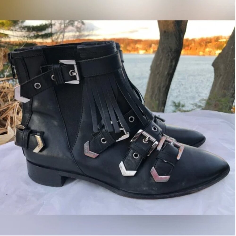 MSGM leather black ankle boots women’s size 36 US 6